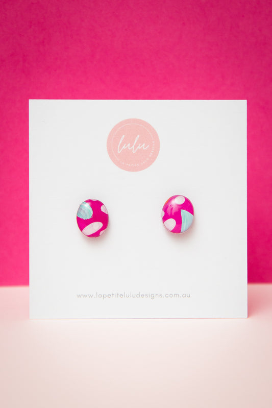 Mini Oval Studs | Falling Petals