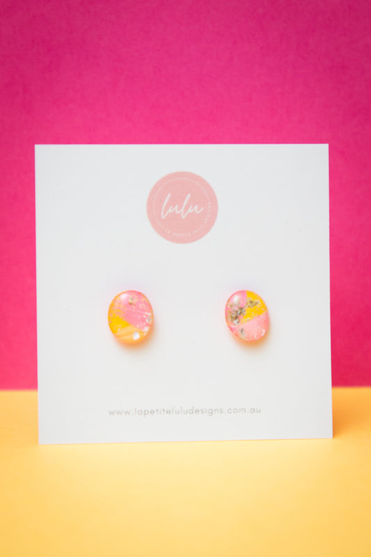 Mini Oval Studs | Radiant Blossom