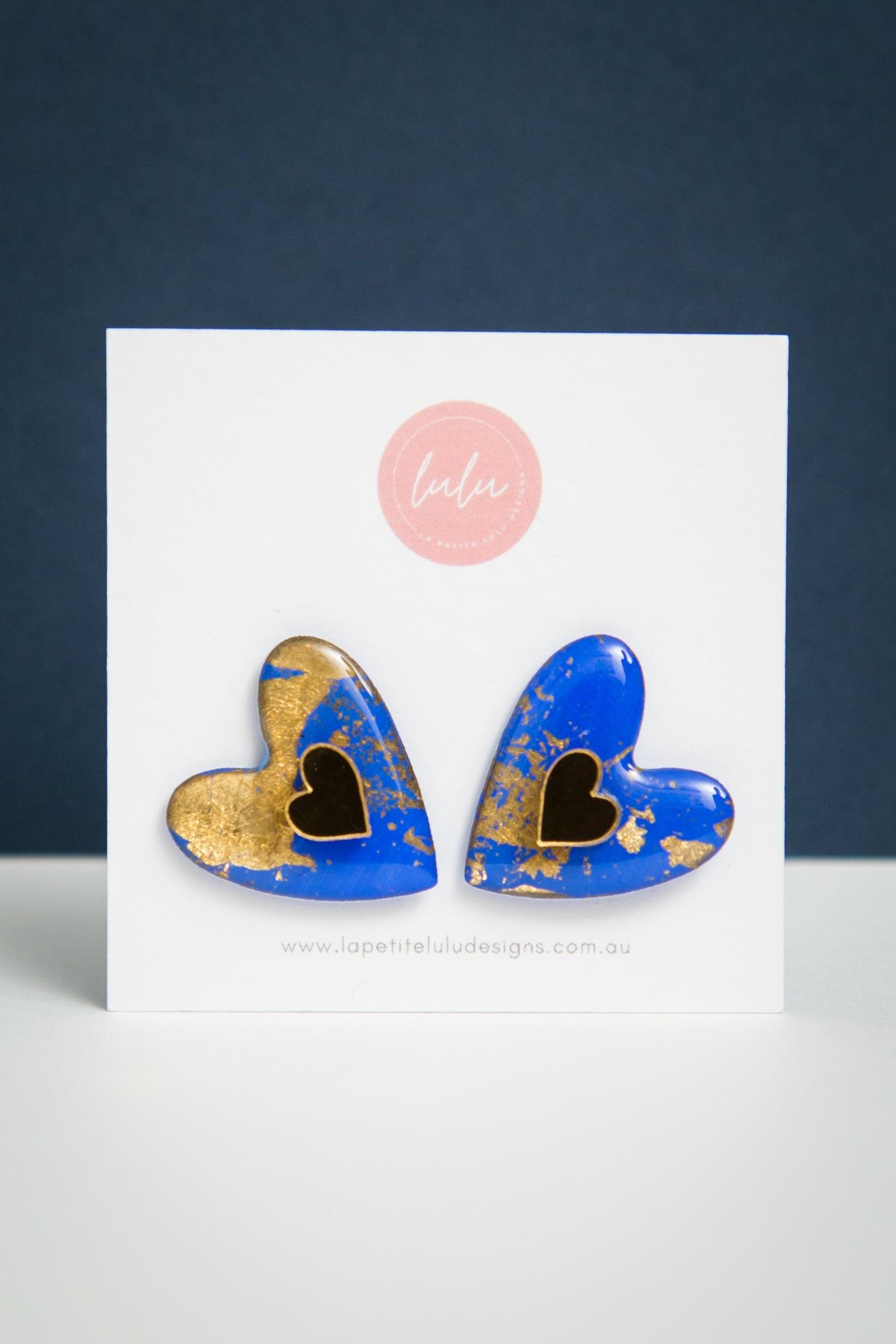 Amore Statement Studs | Gilded Glow (Blue)