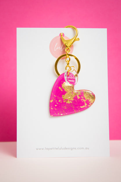 Heart Key Ring | Gilded Glow (Pink)