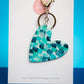 Heart Key Ring | Bold Brush (Teal)