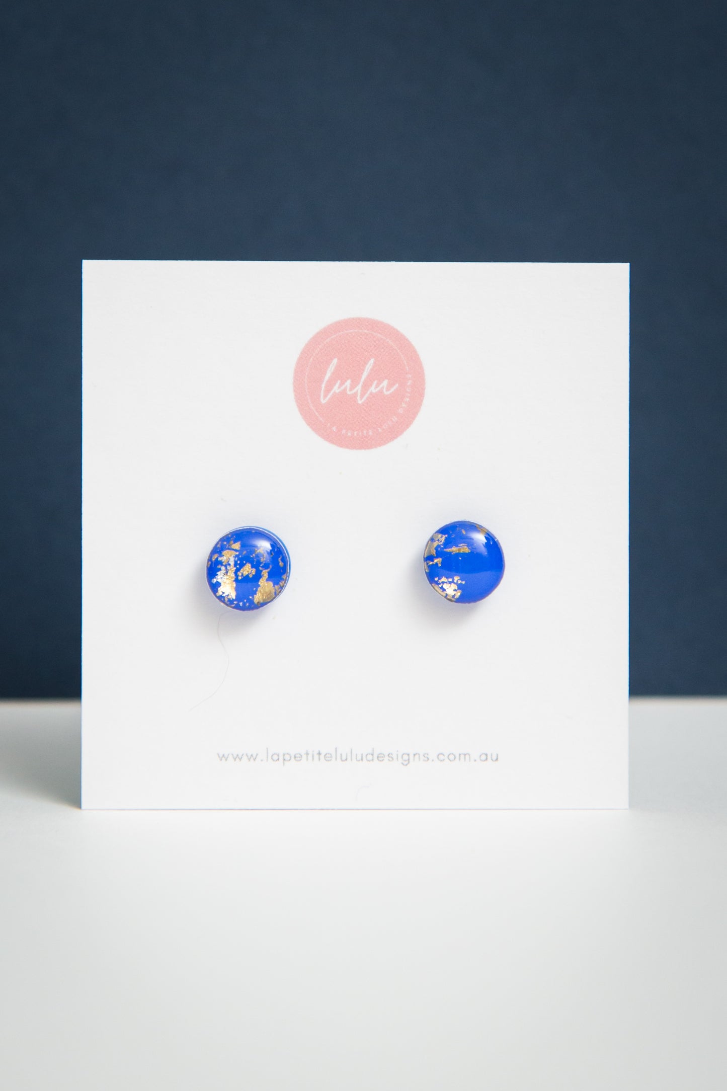 Circle Studs (Petite) | Gilded Glow (Blue)