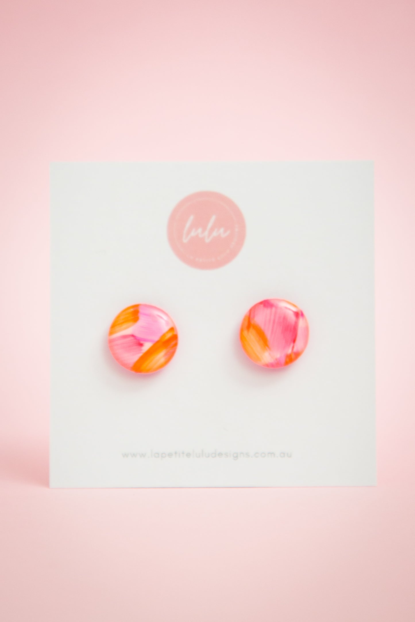 Circle Studs (Midi) | Bold Brush (Pink)