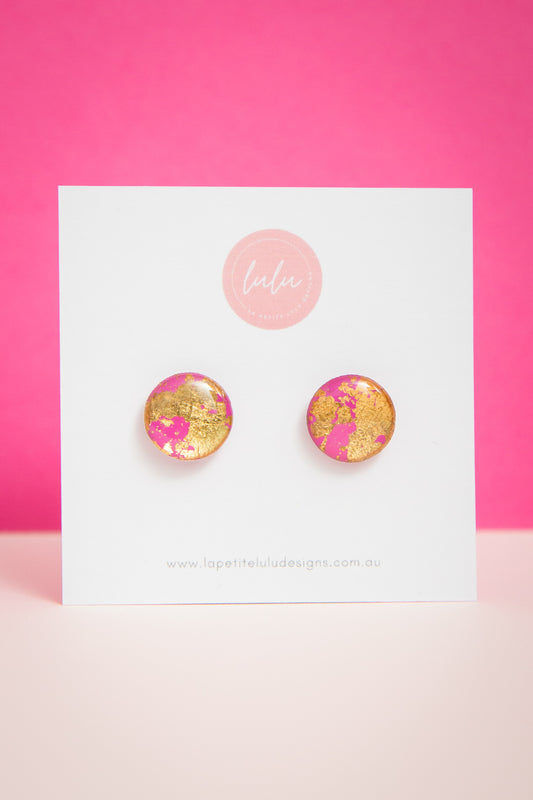 Circle Studs (Midi) | Gilded Glow (Pink)