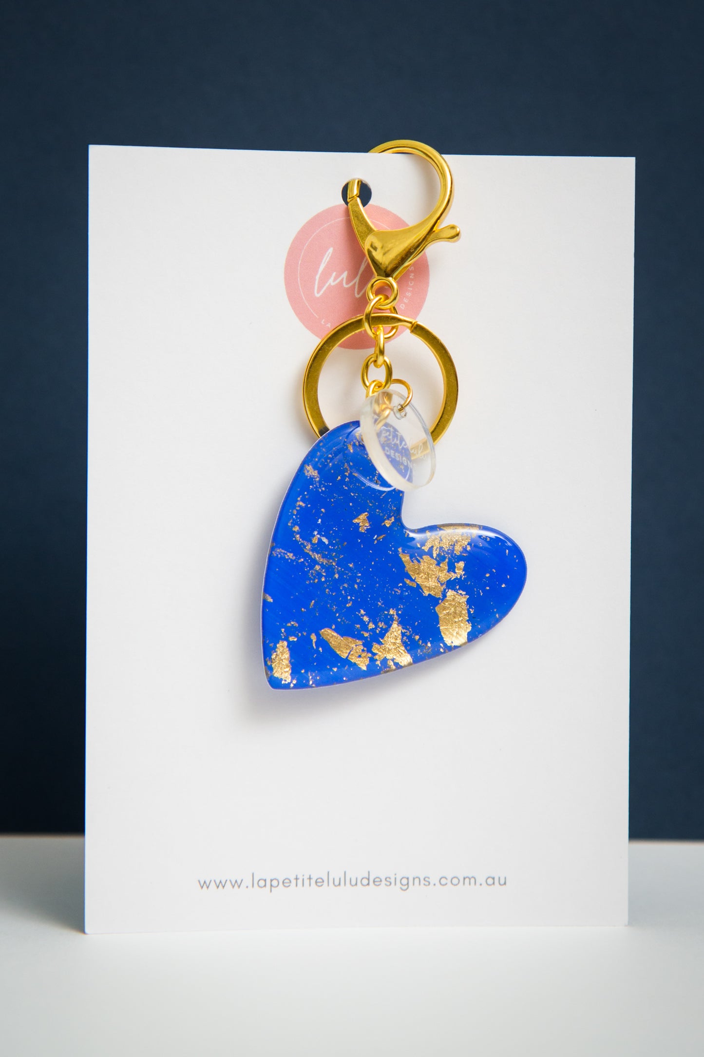 Heart Key Ring | Gilded Glow (Blue)