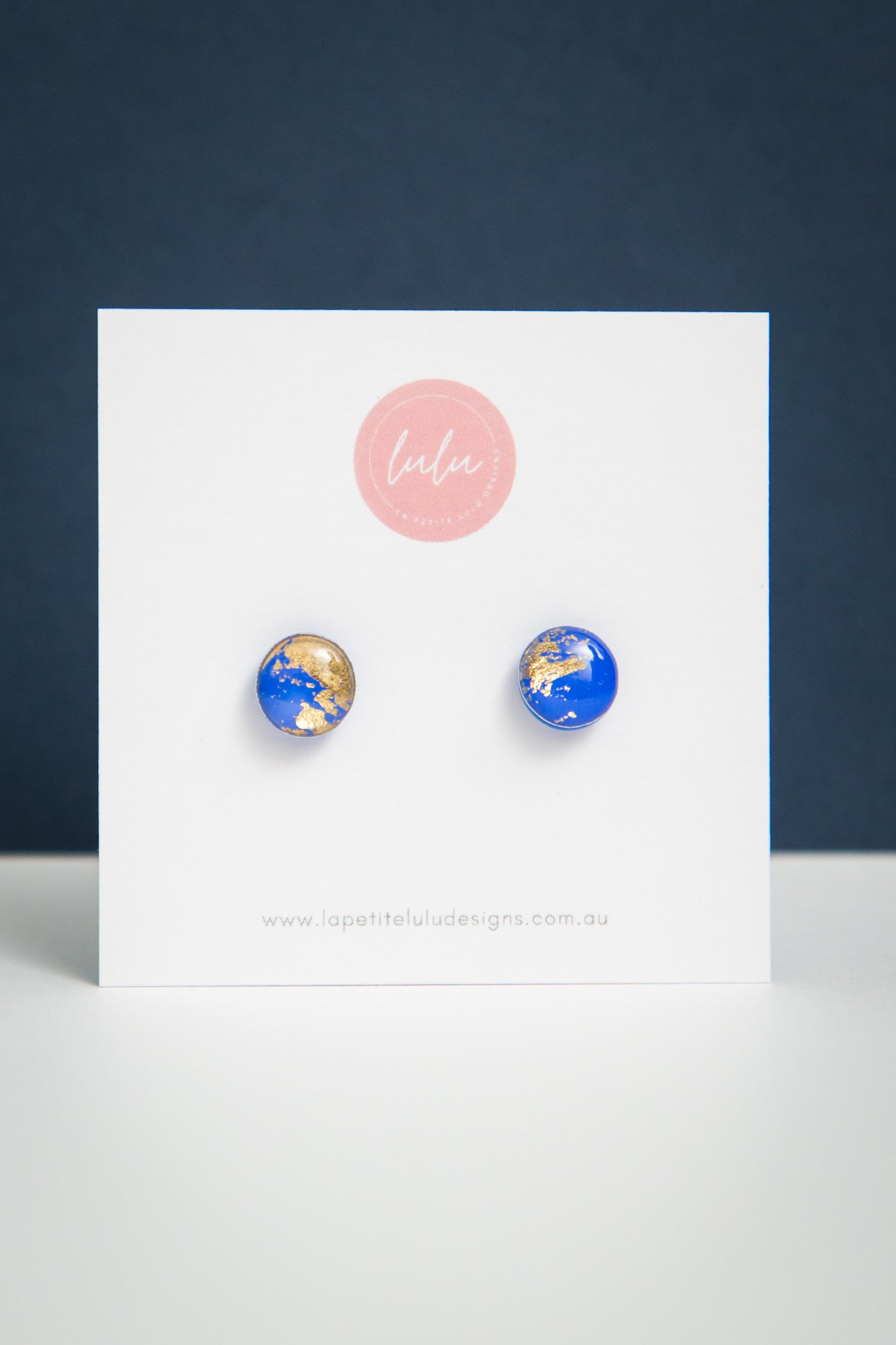 Circle Studs (Petite) | Gilded Glow (Blue)