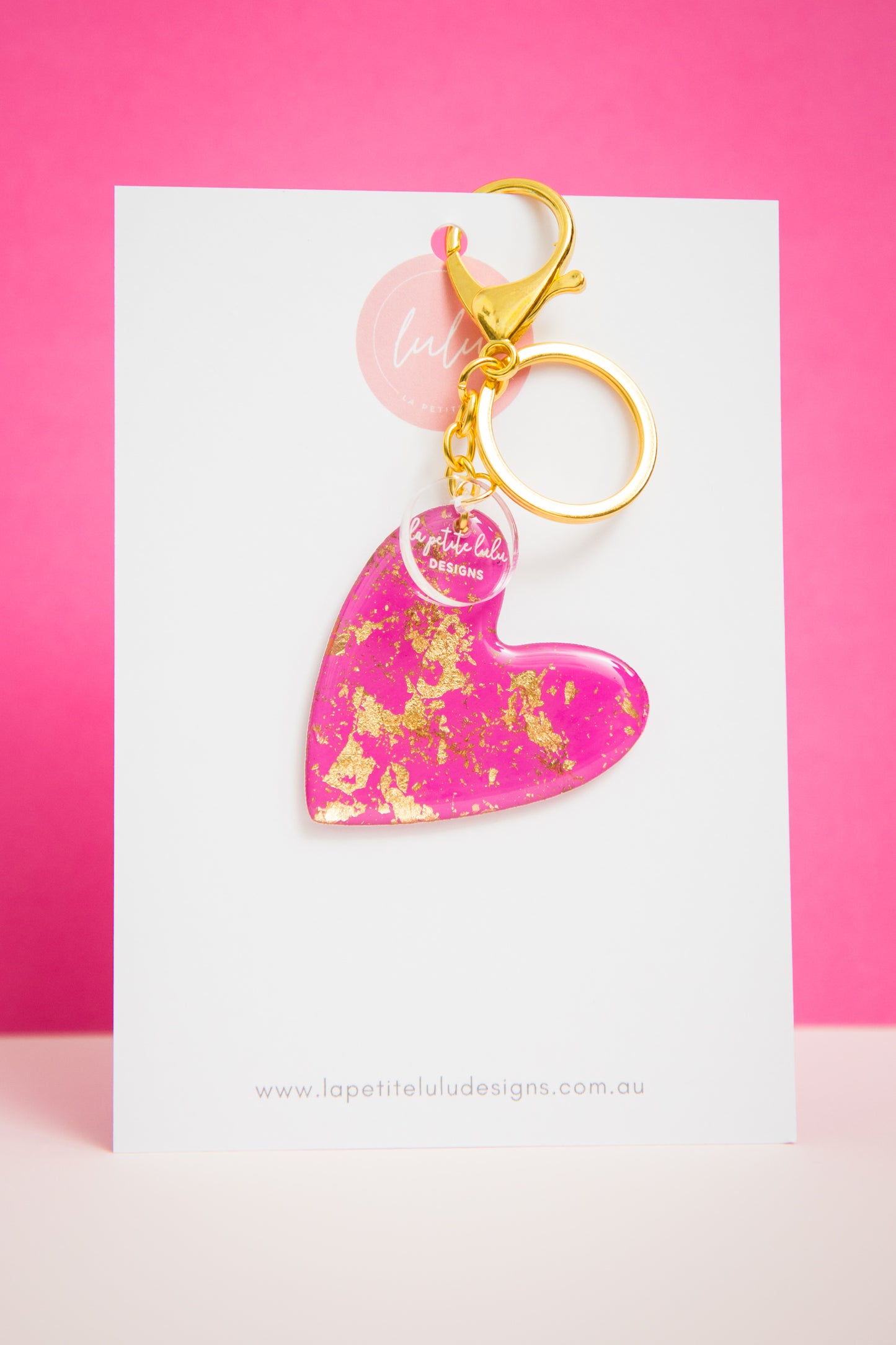 Heart Key Ring | Gilded Glow (Pink)