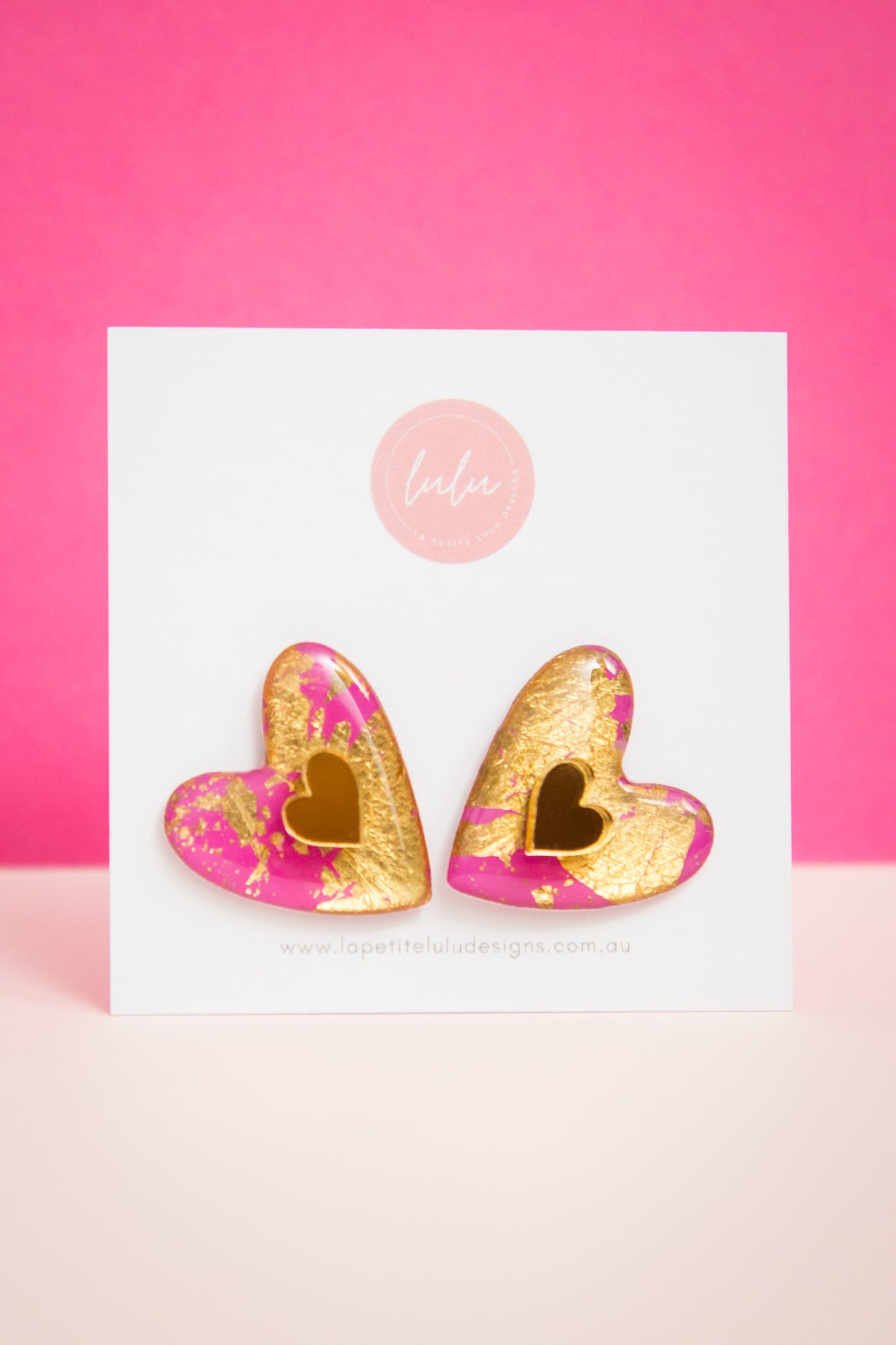 Amore Statement Studs | Gilded Glow (Pink)