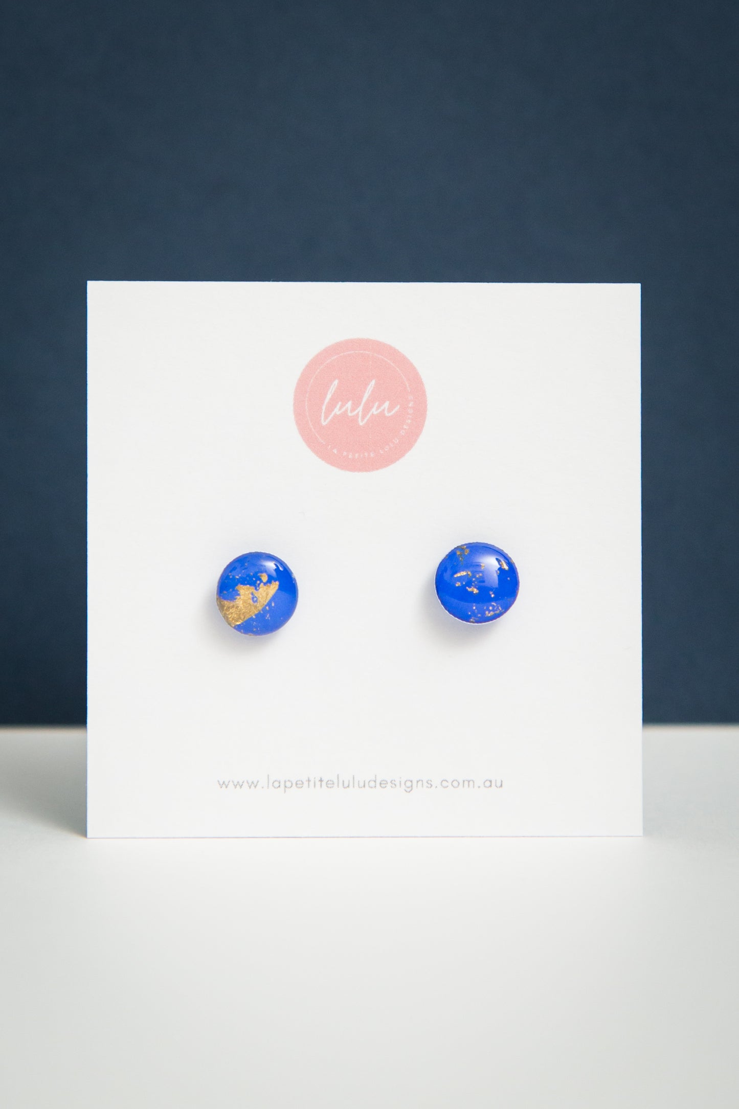 Circle Studs (Petite) | Gilded Glow (Blue)