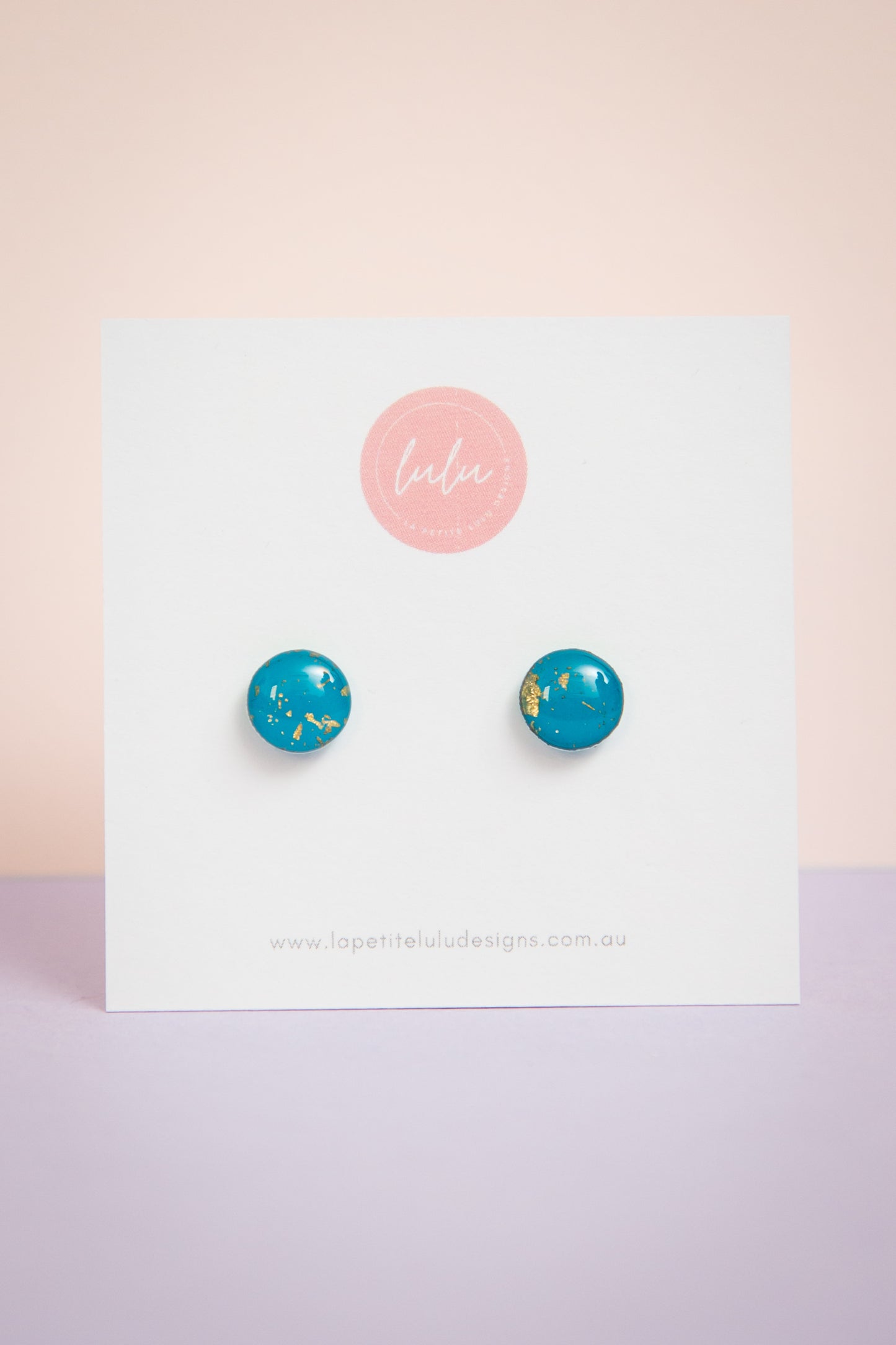 Circle Studs (Petite) | Gilded Glow (Teal)