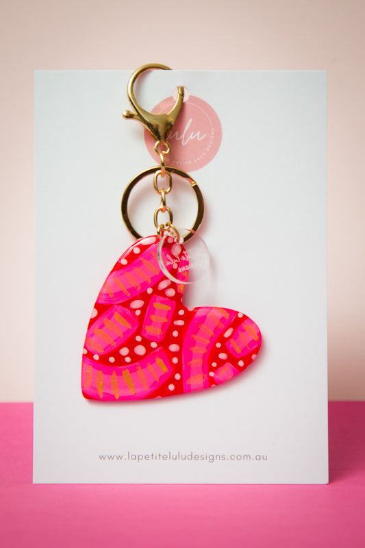 Heart Key Ring | Pink Pulse