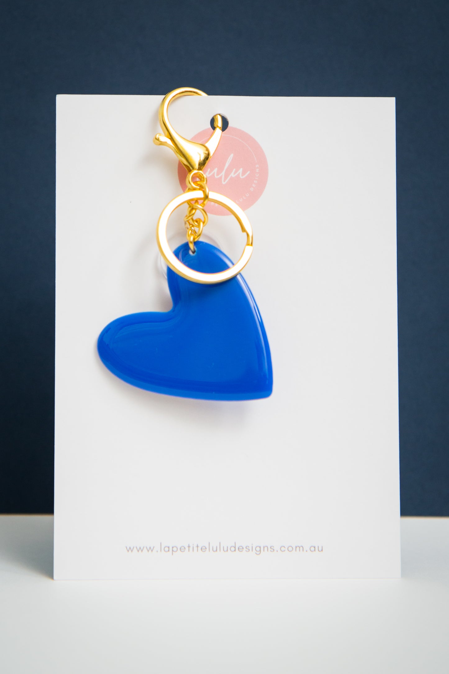 Heart Key Ring | Gilded Glow (Blue)