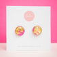 Circle Studs (Midi) | Gilded Glow (Pink)