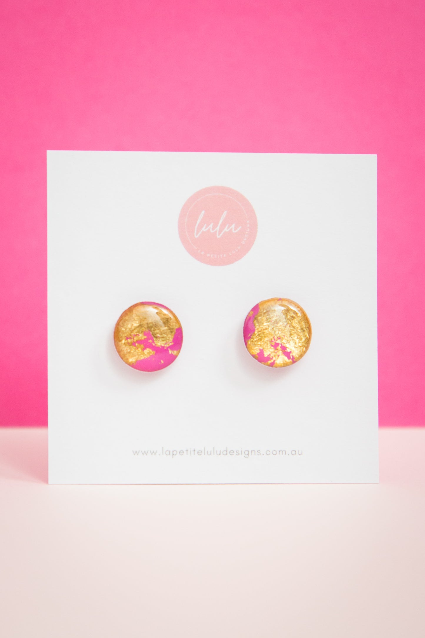 Circle Studs (Midi) | Gilded Glow (Pink)