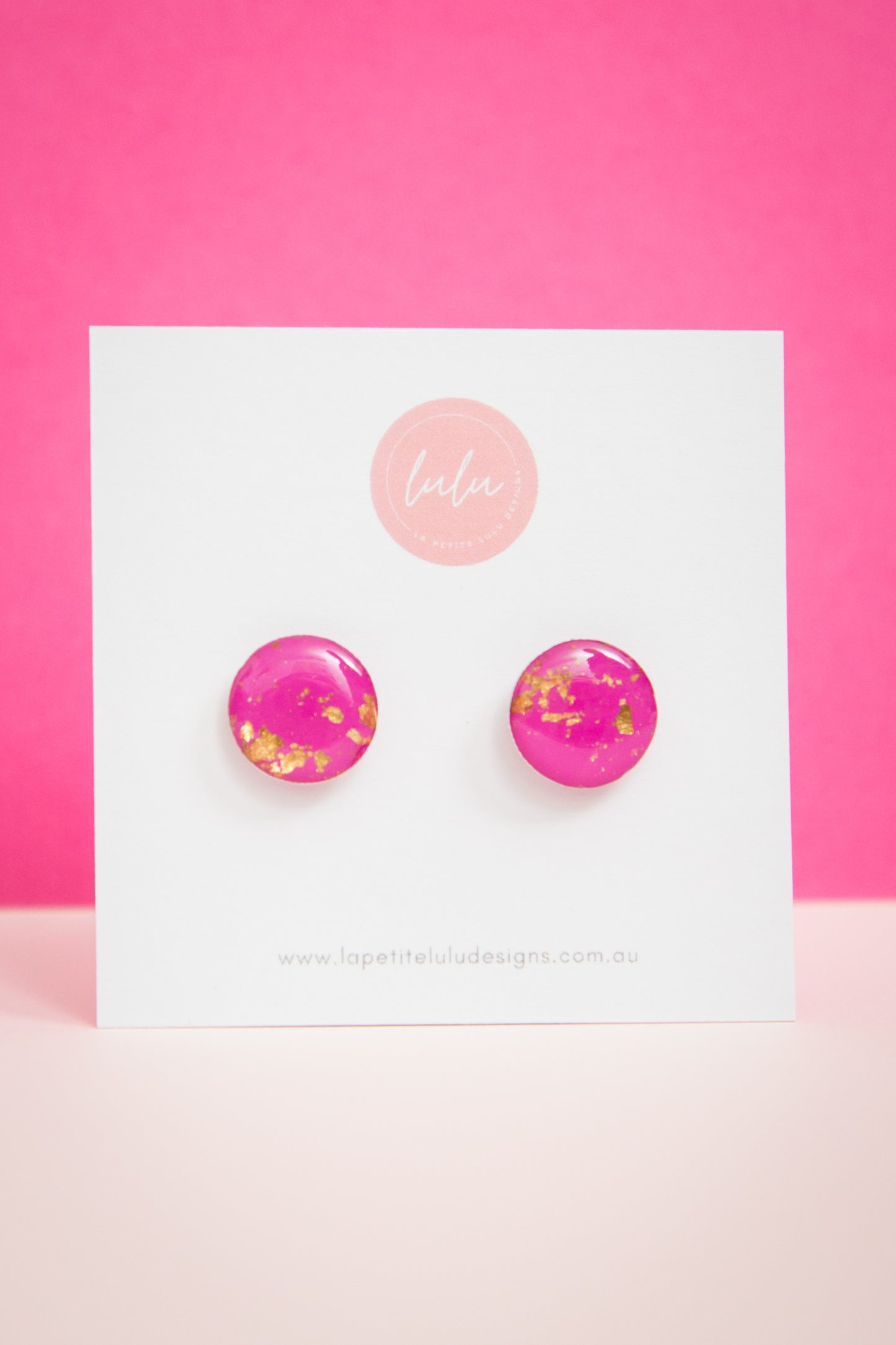 Circle Studs (Midi) | Gilded Glow (Pink)