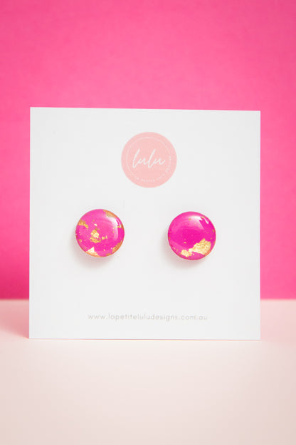 Circle Studs (Midi) | Gilded Glow (Pink)