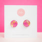 Circle Studs (Midi) | Gilded Glow (Pink)