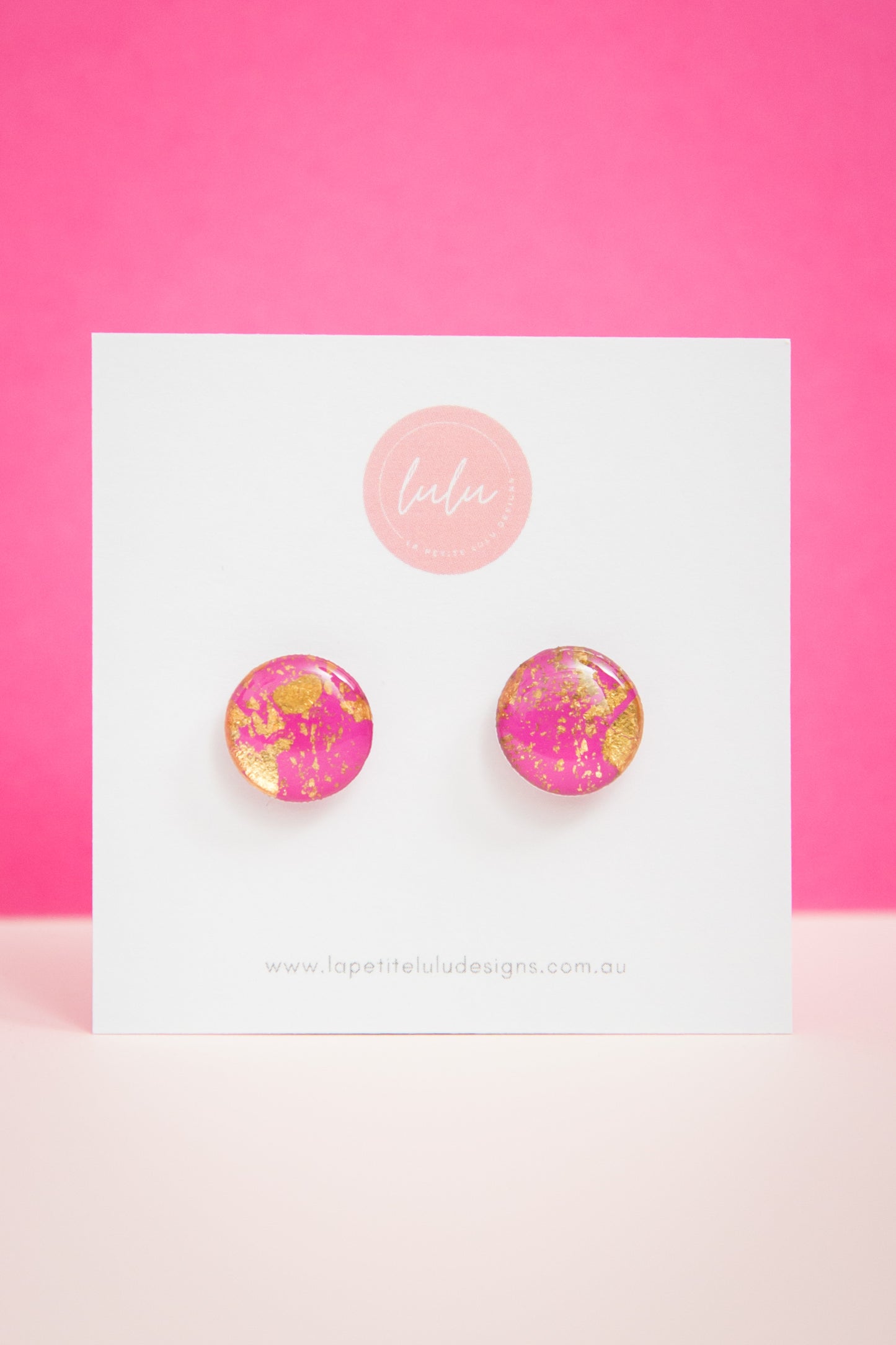 Circle Studs (Midi) | Gilded Glow (Pink)