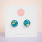 Circle Studs (Midi) | Gilded Glow (Teal)