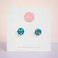 Circle Studs (Petite) | Gilded Glow (Teal)