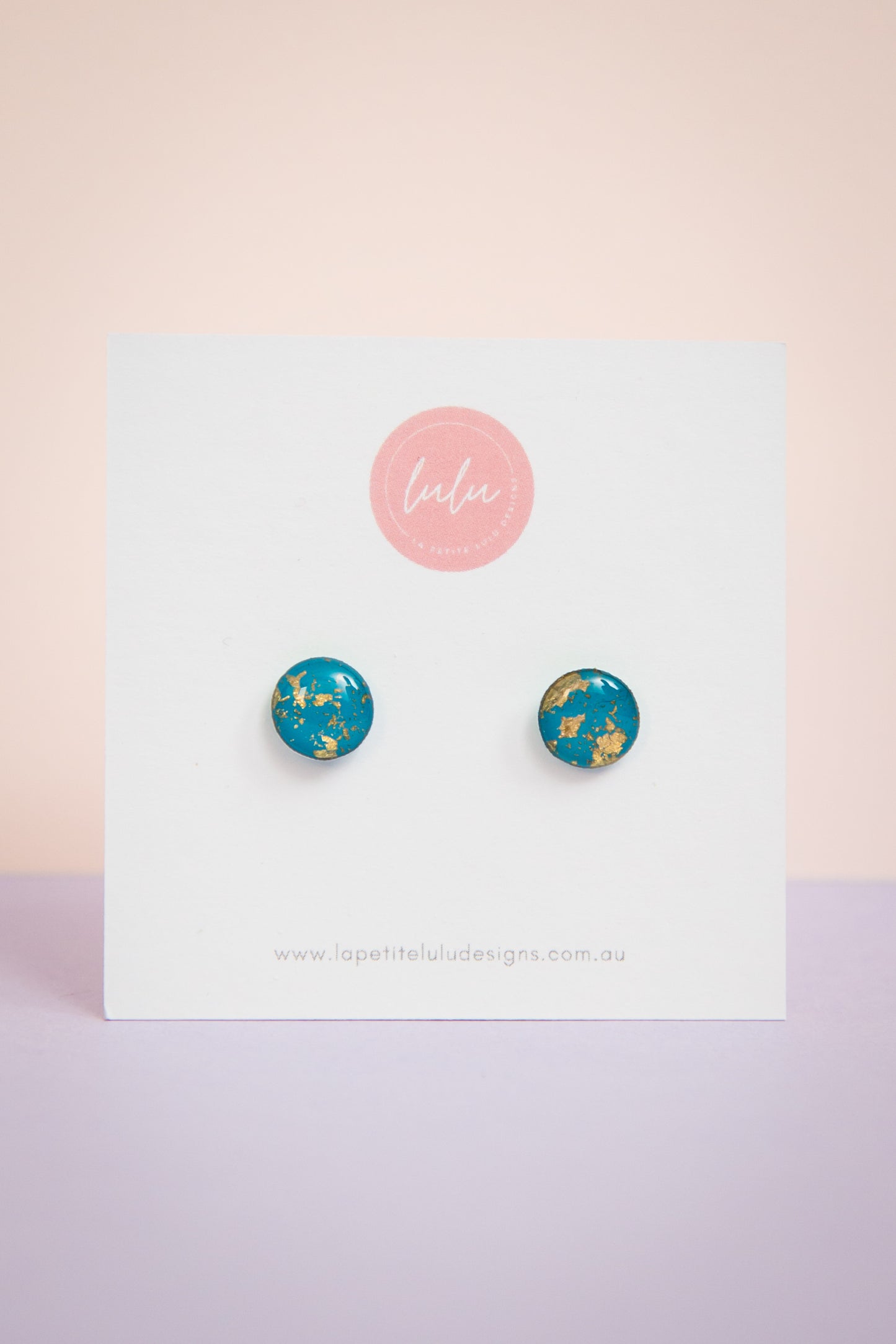 Circle Studs (Petite) | Gilded Glow (Teal)