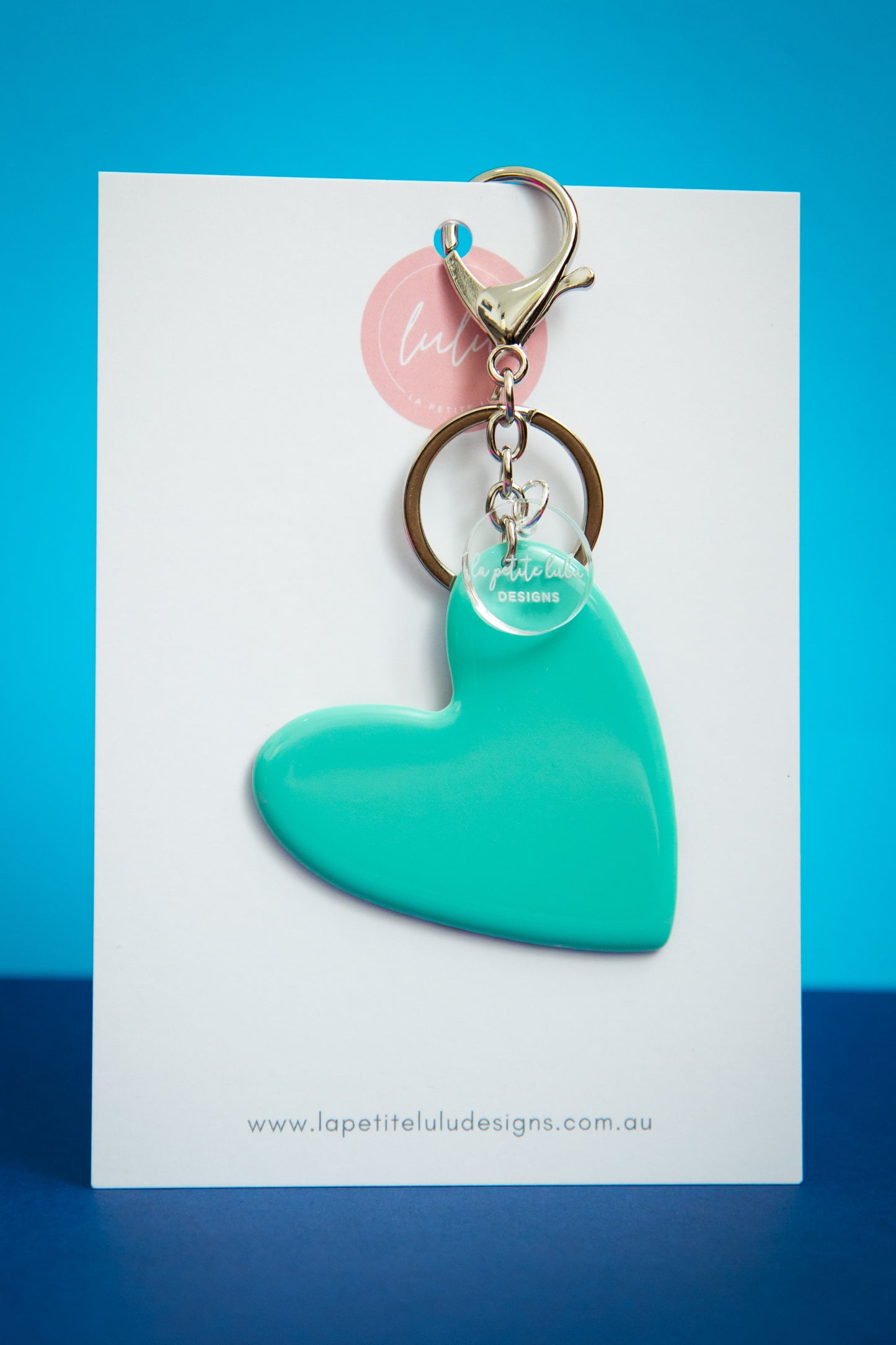 Heart Key Ring | Bold Brush (Teal)