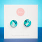 Circle Studs (Midi) | Bold Brush (Teal)