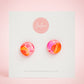 Circle Studs (Midi) | Bold Brush (Pink)