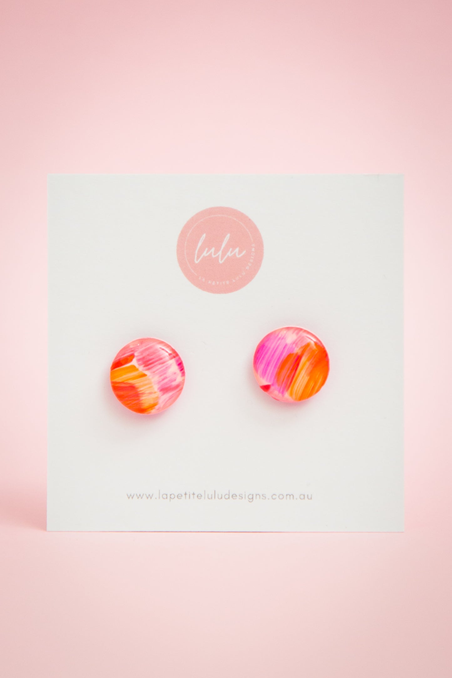 Circle Studs (Midi) | Bold Brush (Pink)