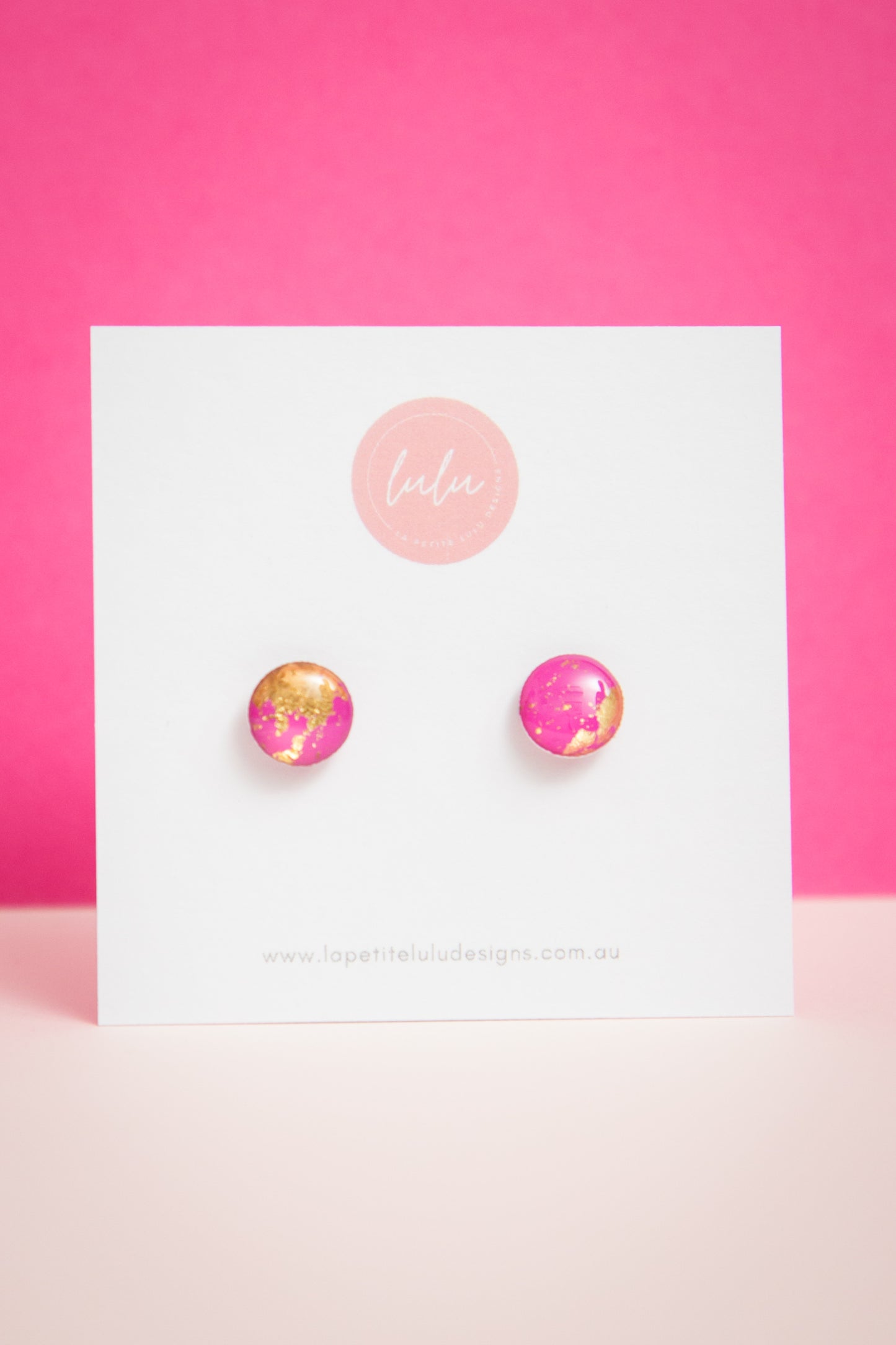 Circle Studs (Petite) | Gilded Glow (Pink)