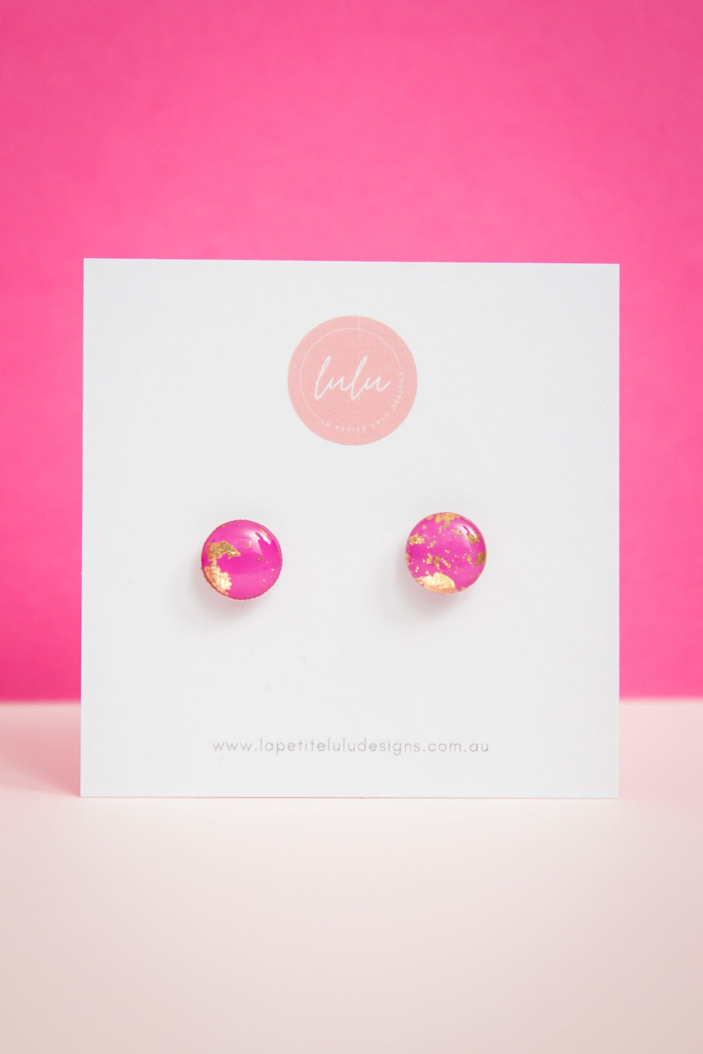 Circle Studs (Petite) | Gilded Glow (Pink)