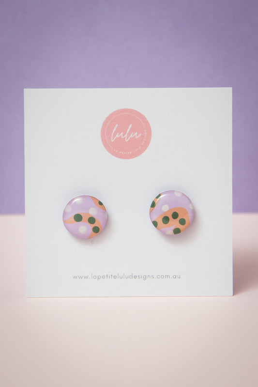 Circle Studs (midi) | Lilac Swirl