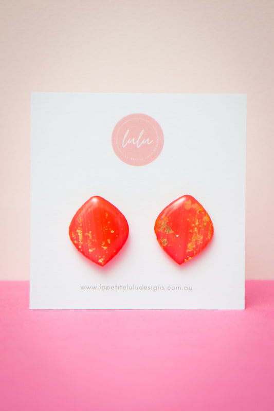 Petal Studs | Petal Prism (Red)