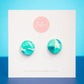 Circle Studs (Midi) | Bold Brush (Teal)