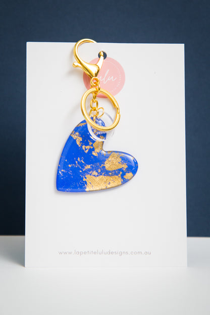 Heart Key Ring | Gilded Glow (Blue)