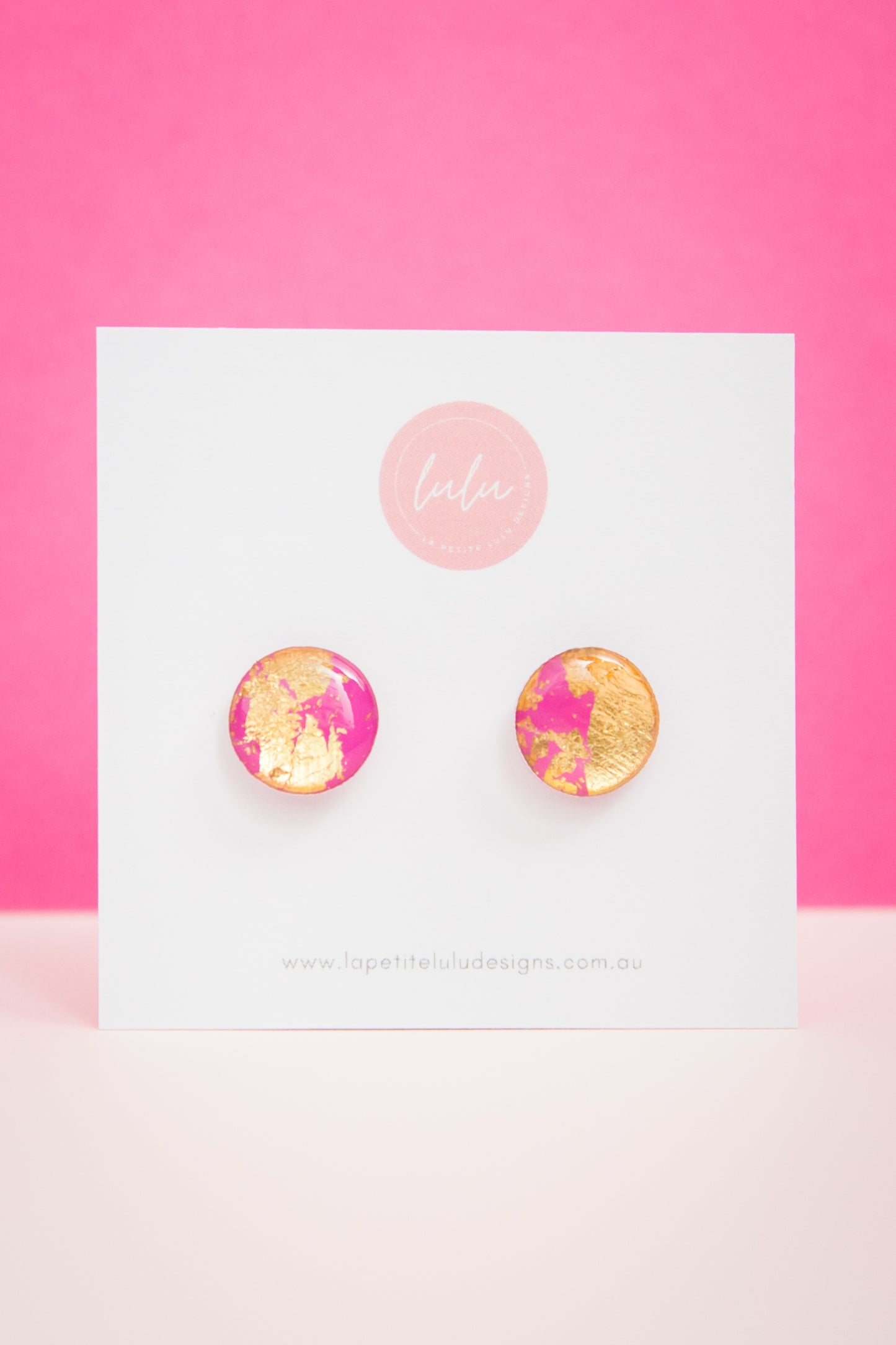 Circle Studs (Midi) | Gilded Glow (Pink)