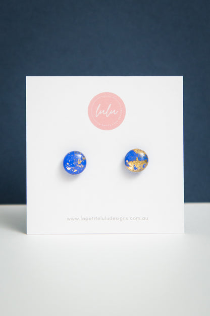 Circle Studs (Petite) | Gilded Glow (Blue)