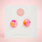 Circle Studs (Midi) | Bold Brush (Pink)