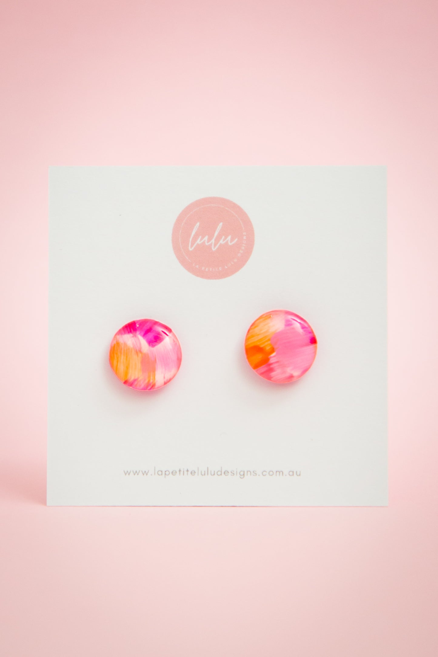 Circle Studs (Midi) | Bold Brush (Pink)