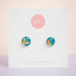 Circle Studs (Petite) | Gilded Glow (Teal)