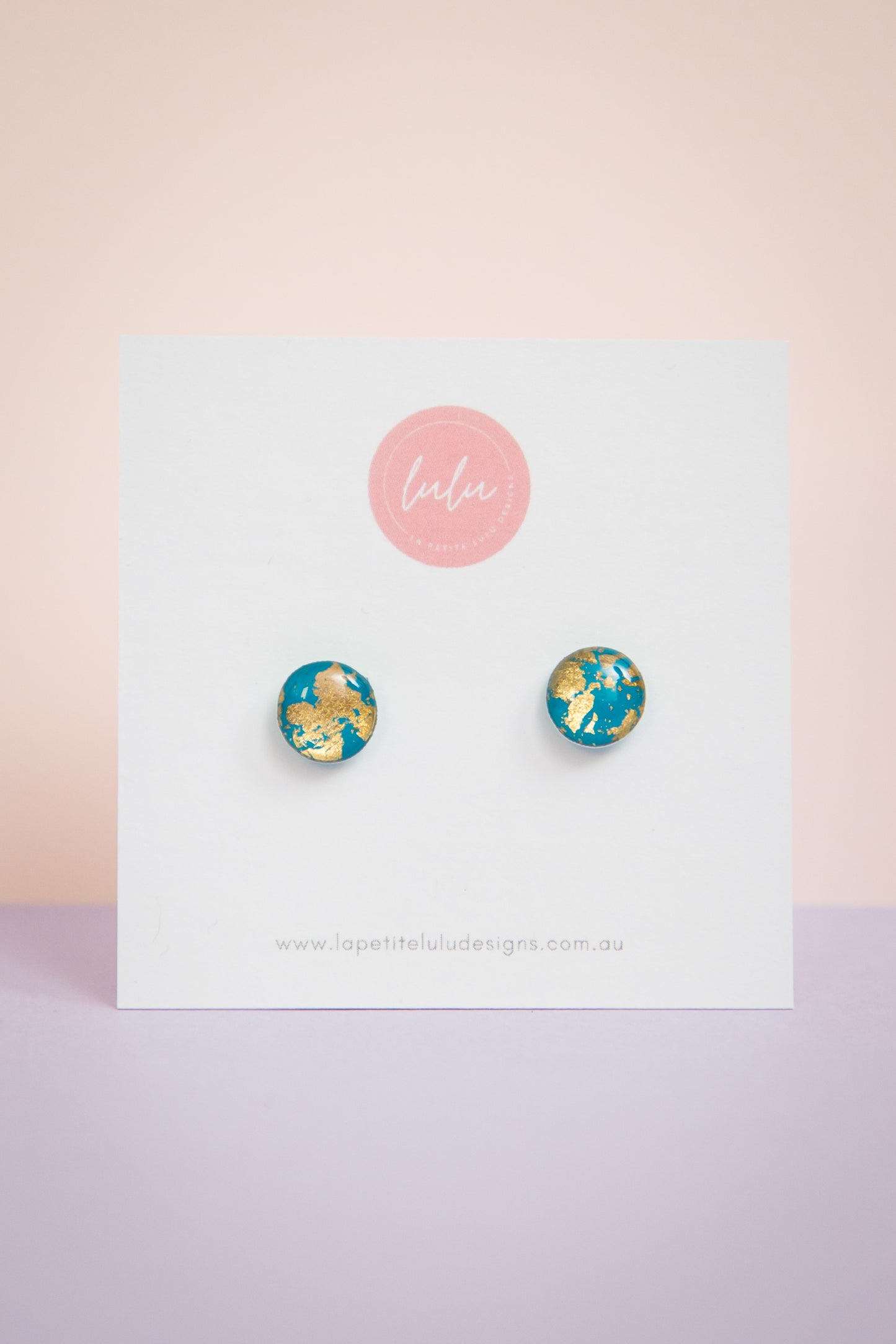 Circle Studs (Petite) | Gilded Glow (Teal)