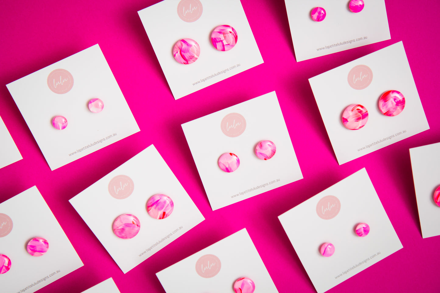 Circle Studs (midi) | Pink Passion