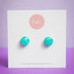 Circle Studs (petite) | Cheetah (Teal)