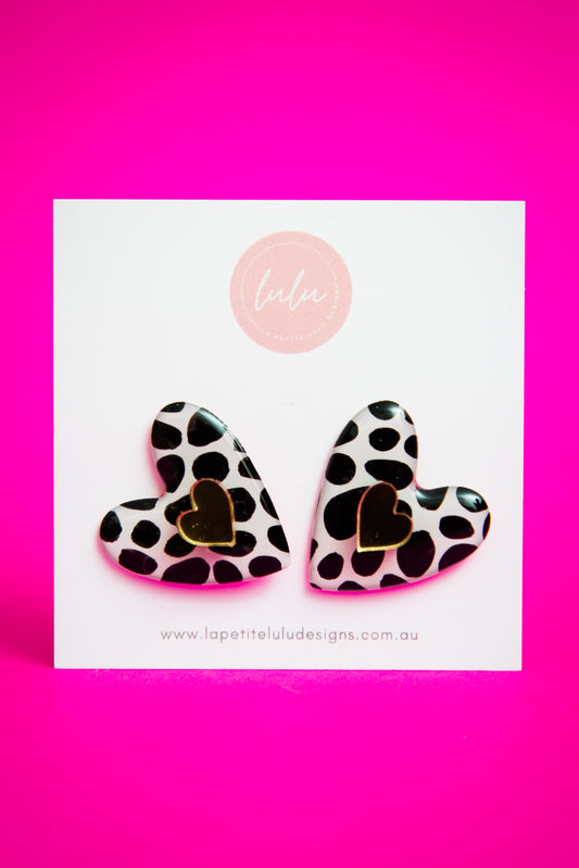 Amore Statement Studs | Dalmation