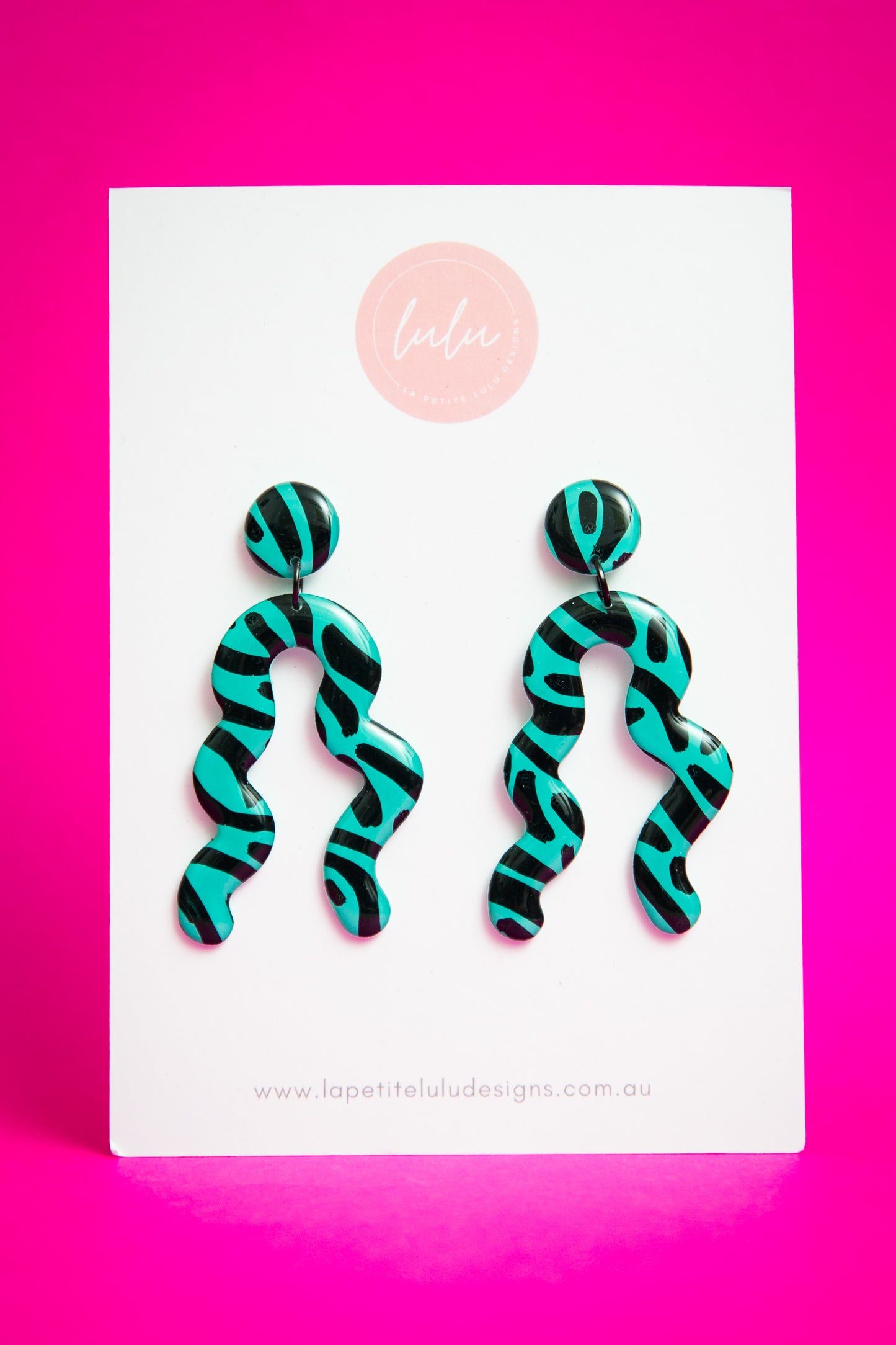 Squirms Dangle | Zesty Zebra (Teal)