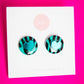 Circle Statement Studs | Zesty Zebra (Teal)