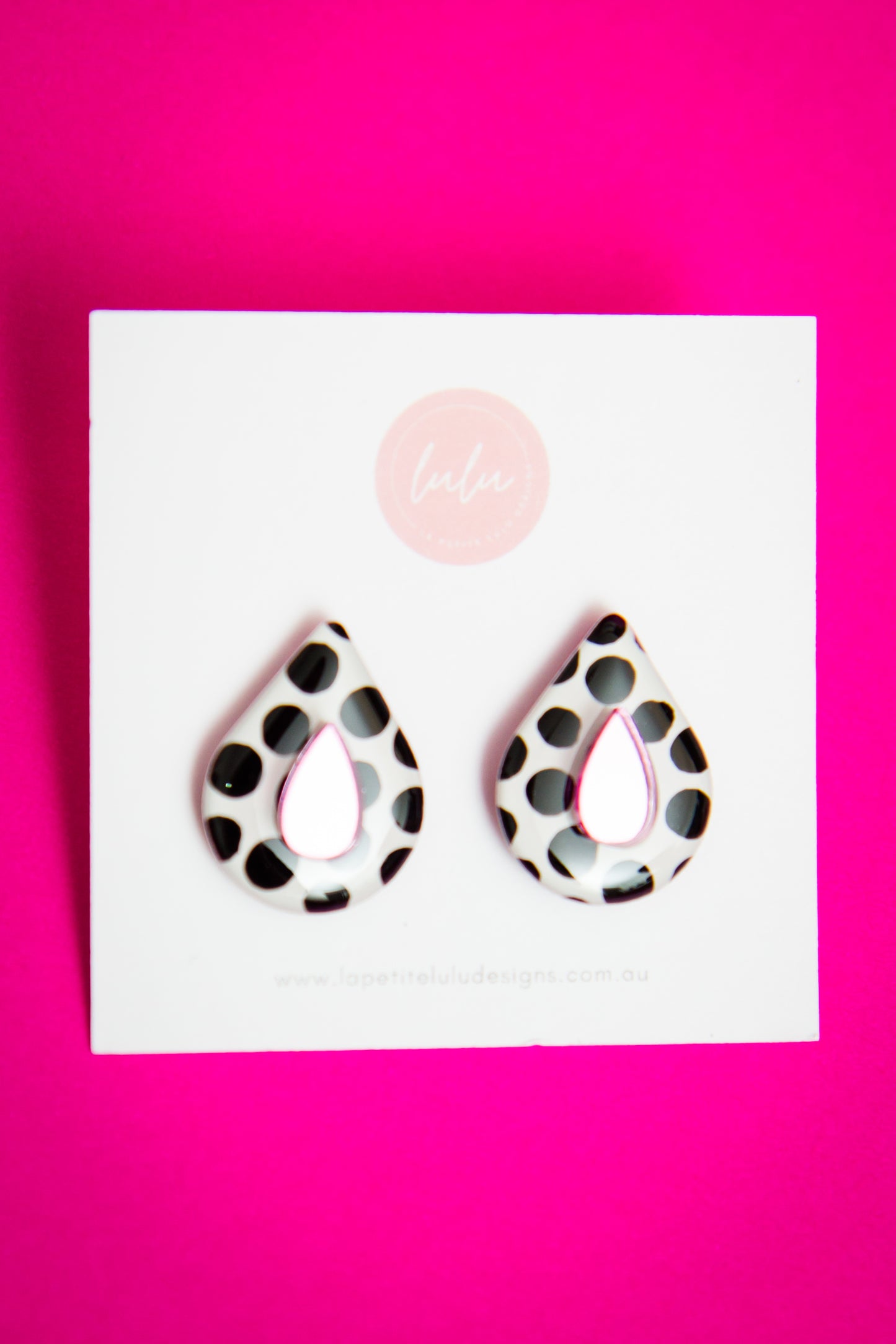 Teardrop Statement Studs | Blossom & Dot (Pink)